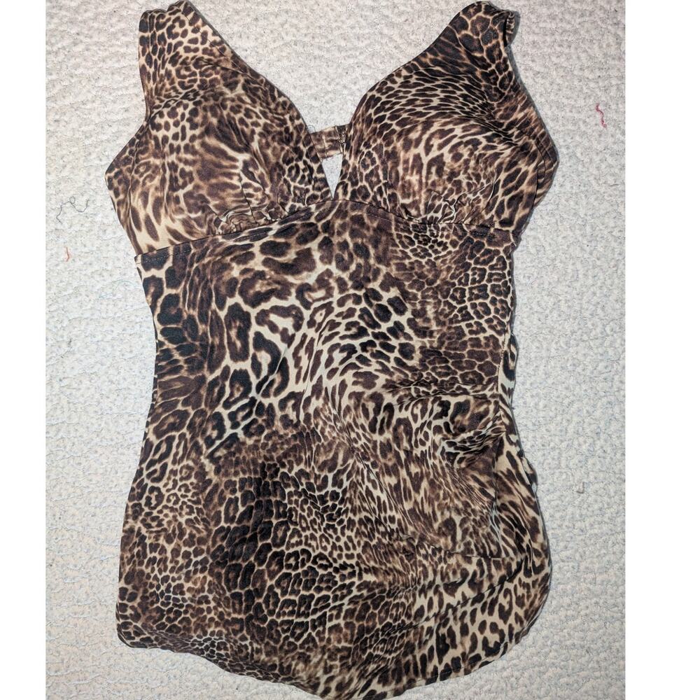 Vintage White Stag Animal Print One Piece Swimsuit